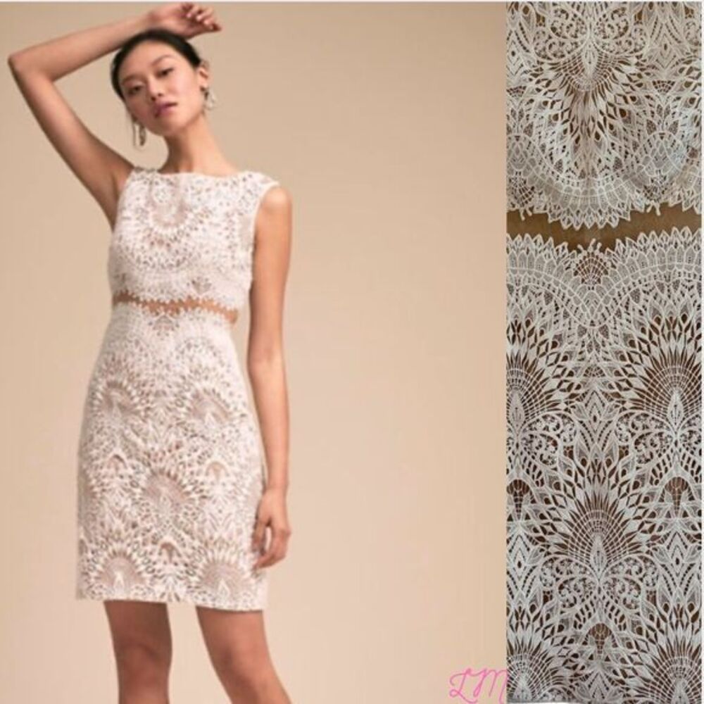 Bhldn Sparks Fly Dress Terani Couture White‎ Lace Illusion Waist Size 6
